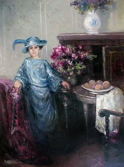 110-Pequena em Azul - Alice - 50 x 40