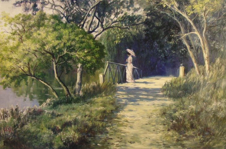28-Moça na Ponte do Rio Piracicaba - 60 x 90